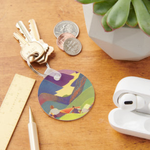 Chaveiro Férias em família do vintage, piquenique nas