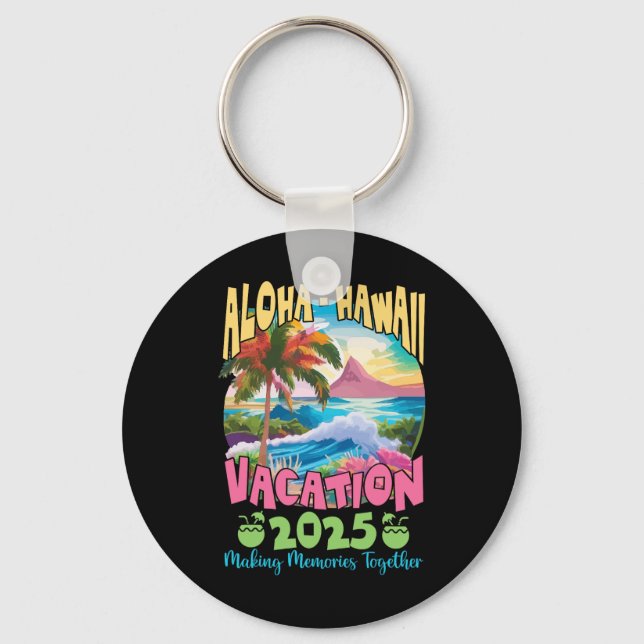 Chaveiro Férias Familiares 2025 Aloha Havaí Matchin Havaian (Frente)