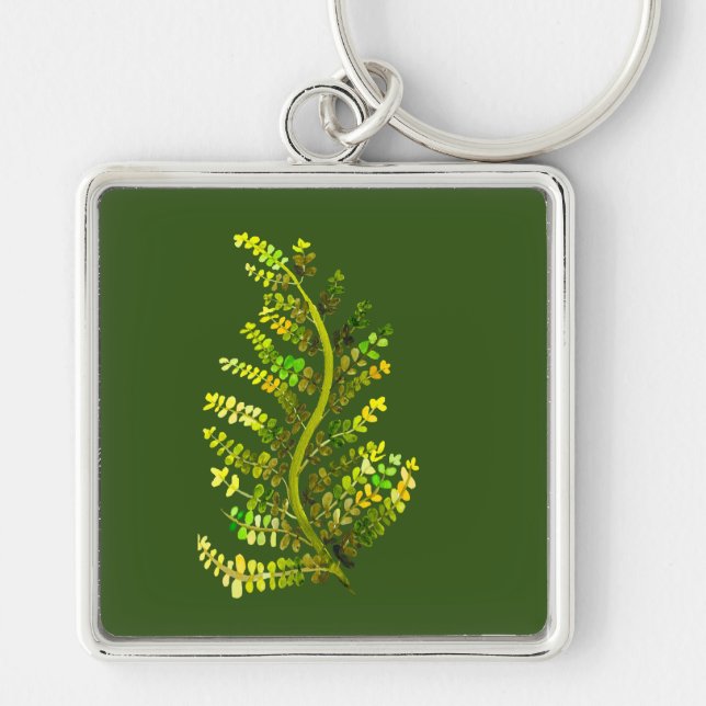 Chaveiro Fern leaf green fern art (Frente)
