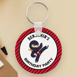 Chaveiro Festa de Aniversário das Crianças Ninja Guerreiro