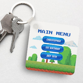 Chaveiro Festa de aniversário de Fotografias do Menu de Jog