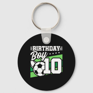 Chaveiro Festa de Aniversário de Futebol - Menino de 10 Ano