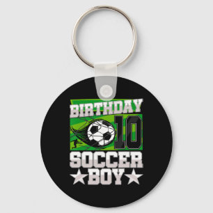 Chaveiro Festa de Aniversário de Futebol - Menino de 10 Ano