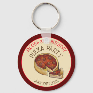 Chaveiro Festa de aniversário De Pizza De Pepperoni Para De
