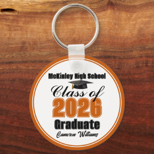 Chaveiro Festa de Formatura Personalizada Laranja da Turma