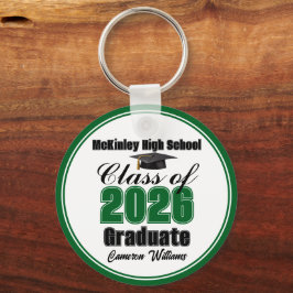 Chaveiro Festa de Graduação Personalizada Verde da Turma de