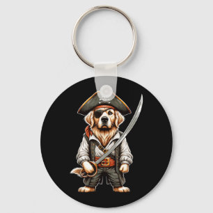 Chaveiro Festa de Halloween do Cachorro Pirata Golden Retri