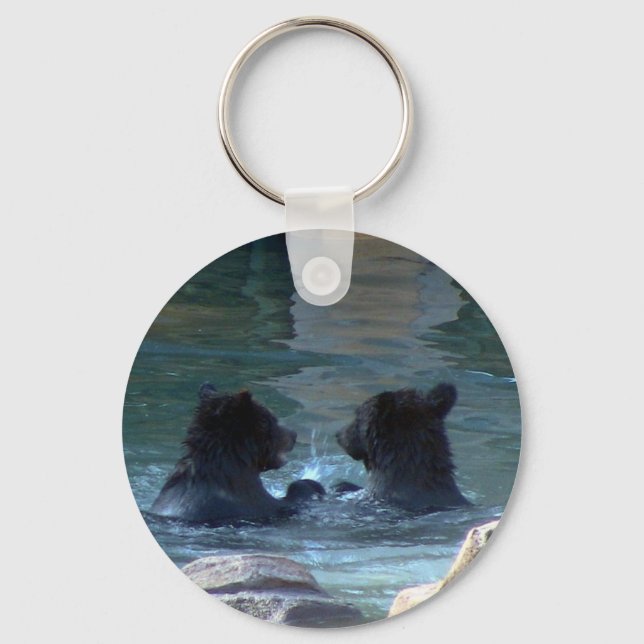 Chaveiro Festa de Nadação do Urso Grizzly (Frente)