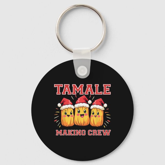 Chaveiro Festa de Natal da Tripulação de Fazer Tamale (Frente)