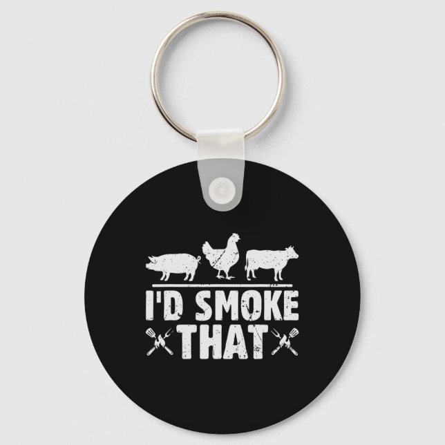 Chaveiro Festa de Retro Engraçado Fumar Pai de Chef Eu Fuma (Frente)