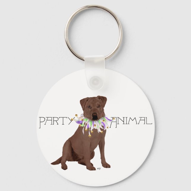 Chaveiro Festa do Labrador Retriever Chocolate (Frente)