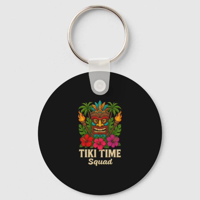 Chaveiro Festa Tropical Havaiana Tiki Time Squad (Frente)