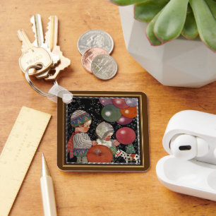 Chaveiro Festas de aniversário para crianças em vintage, ba