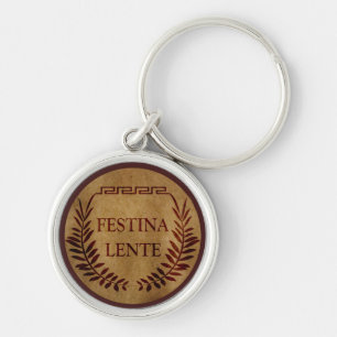 Chaveiro festina lente, aspas latin
