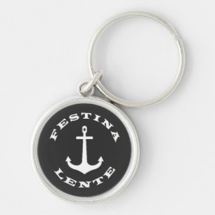 Chaveiro festina lente, aspas latin