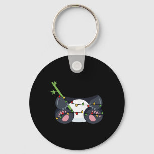 Chaveiro Festivo Panda Com Luzes De Natal