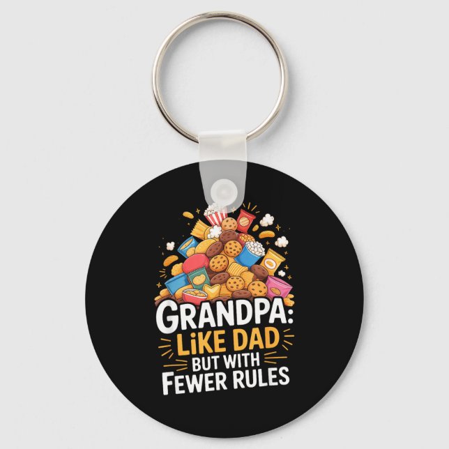 Chaveiro Fewer Rules Funny Grandpa  (Frente)