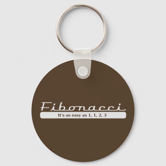 Chaveiro fibonacci. É tão fácil quanto 1, 1, 2, 3 (Frente)