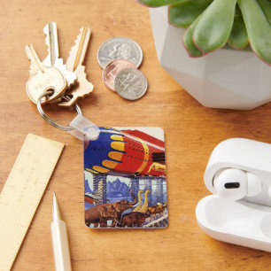 Chaveiro Ficção científica do vintage, animais selvagens