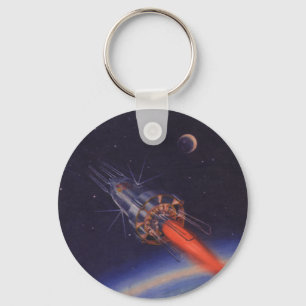 Chaveiro Ficção científica do vintage, Sci Fi Rocket sob