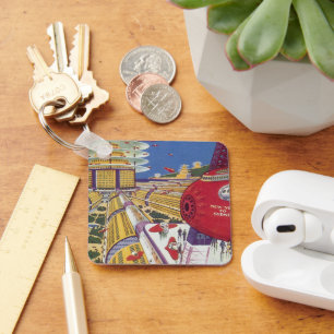 Chaveiro Ficção científica vintage, Nova York futurista