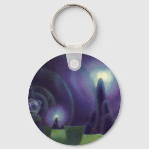 Chaveiro Ficção científica vintage, planeta do espaço sider