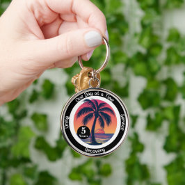 Chaveiro Ficha de Aniversário Personalizada Tropical de 12
