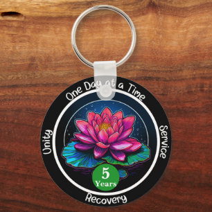 Chaveiro Ficha de Sobriedade Lotus   Medalha Personalizada 