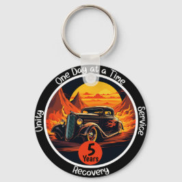 Chaveiro Ficha de Sobriedade Personalizada de Hot Rod Vinta