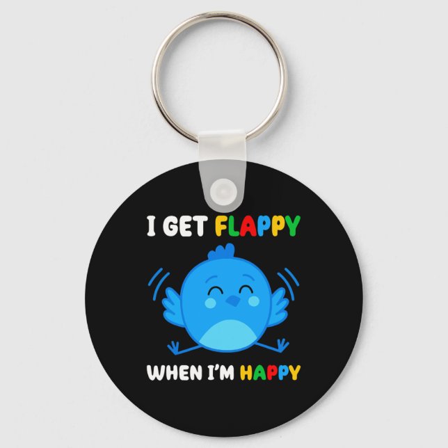 Chaveiro Fico feliz quando sou feliz Autismo Sensibilização (Frente)