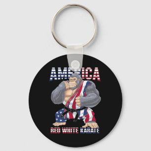 Chaveiro Fighter Americano do Gorilla Karate - White Karate