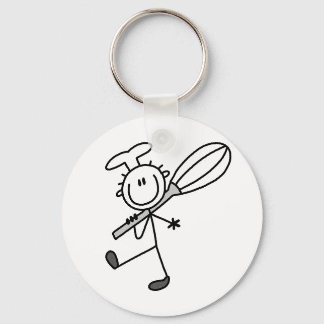 Chaveiro Figura de Palito Chef com Batedeira (Frente)