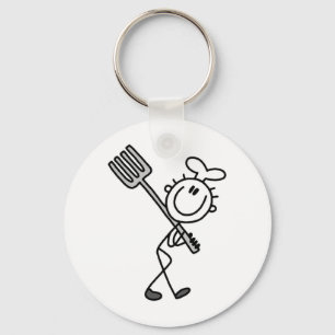 Chaveiro Figura de palito de chef com garfo