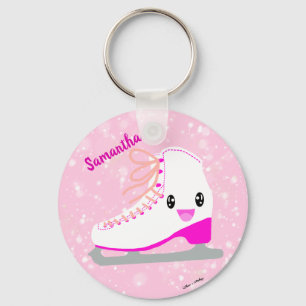 Chaveiro Figura Kawaii - Skate de gelo rosa personalizado
