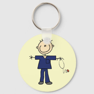 Chaveiro Figura masculina enfermeira da vara - azul