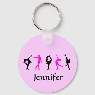 Chaveiro Figura meninas do patinador & corrente chave
