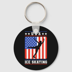 Chaveiro Figura Skater Usa Ice Skating