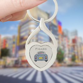 Chaveiro Figuras Lapis Cinza Figaro Car Silver Heart