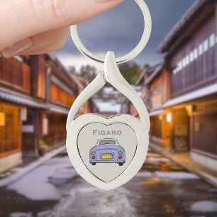 Chaveiro Figuras Lilac Figaro Car Monograma Silver Heart