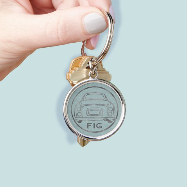 Chaveiro Figuras Monograma Figaro Car Pale Aqua (Add your initials! Perfect for you pale aqua figaro car keys)