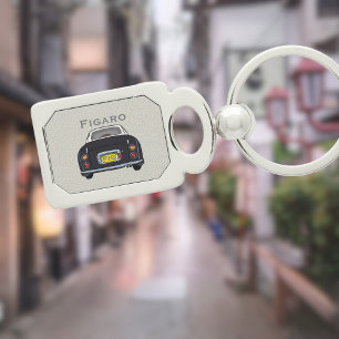 Chaveiro Figuras Pretas Figuras Fígaro Cinza Monograma Prat