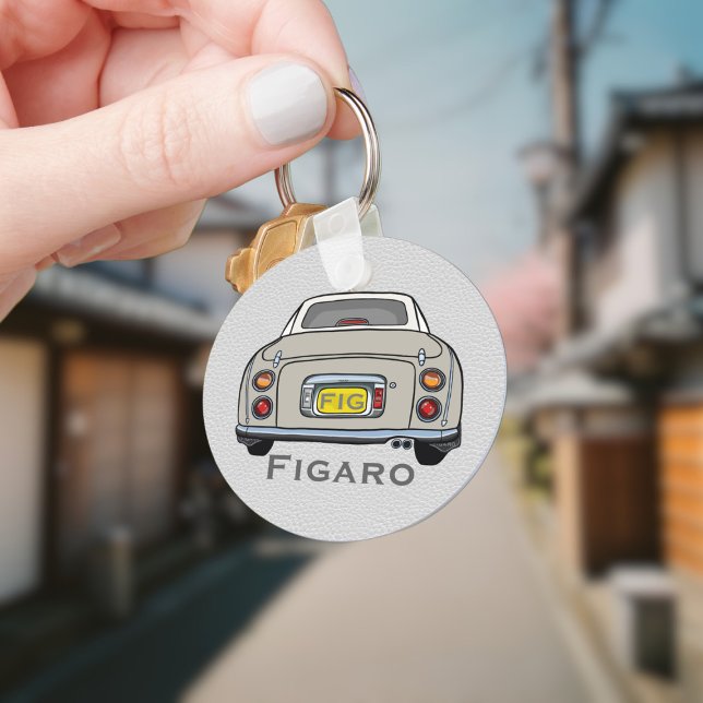 Chaveiro Figuras Topaz Mist Figaro Car Nome do Driver (Add your name and initials to this cute topaz mist figaro car keychain.)