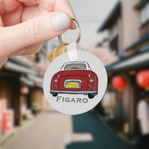 Chaveiro Figuras Vermelho Figuro Fígaro Nome do Carro Monog