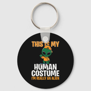 Chaveiro Figurino de Halloween Esta é minha fantasia humana