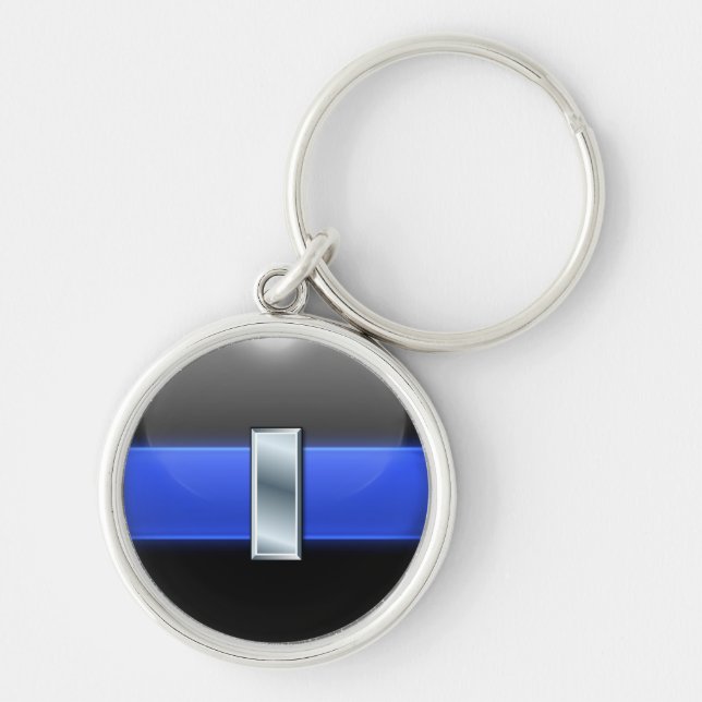 Chaveiro Fileira de Polícia de Linha Azul-Fino (Frente)