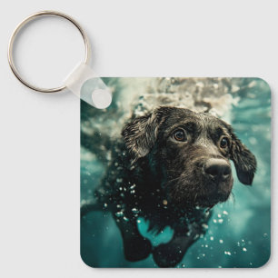 Chaveiro Filhote de Labrador Nadando Embaixo d'Água Design