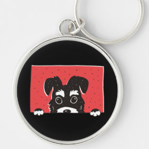 Chaveiro Filhote de Schnauzer Miniatura Preto Fofo