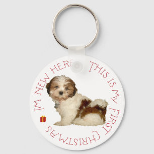 Chaveiro Filhote de Shih Tzu Primeiro Natal