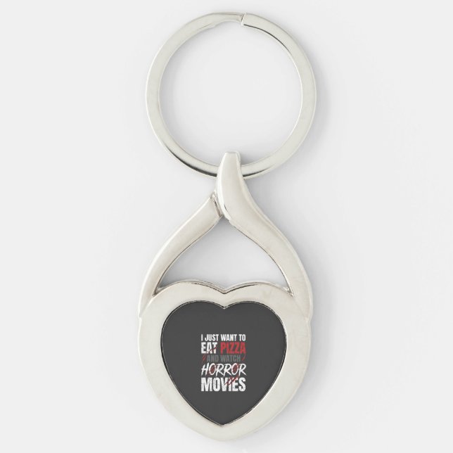 Chaveiro Filmes de Terror de Pizza Design de Halloween_1 (Frente)