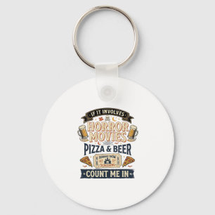 Chaveiro Filmes de Terror Pizza Cerveja Divertido Halloween